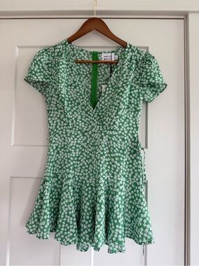Hello Molly Woman In Love Green Floral Romper Playsuit Mini Dress